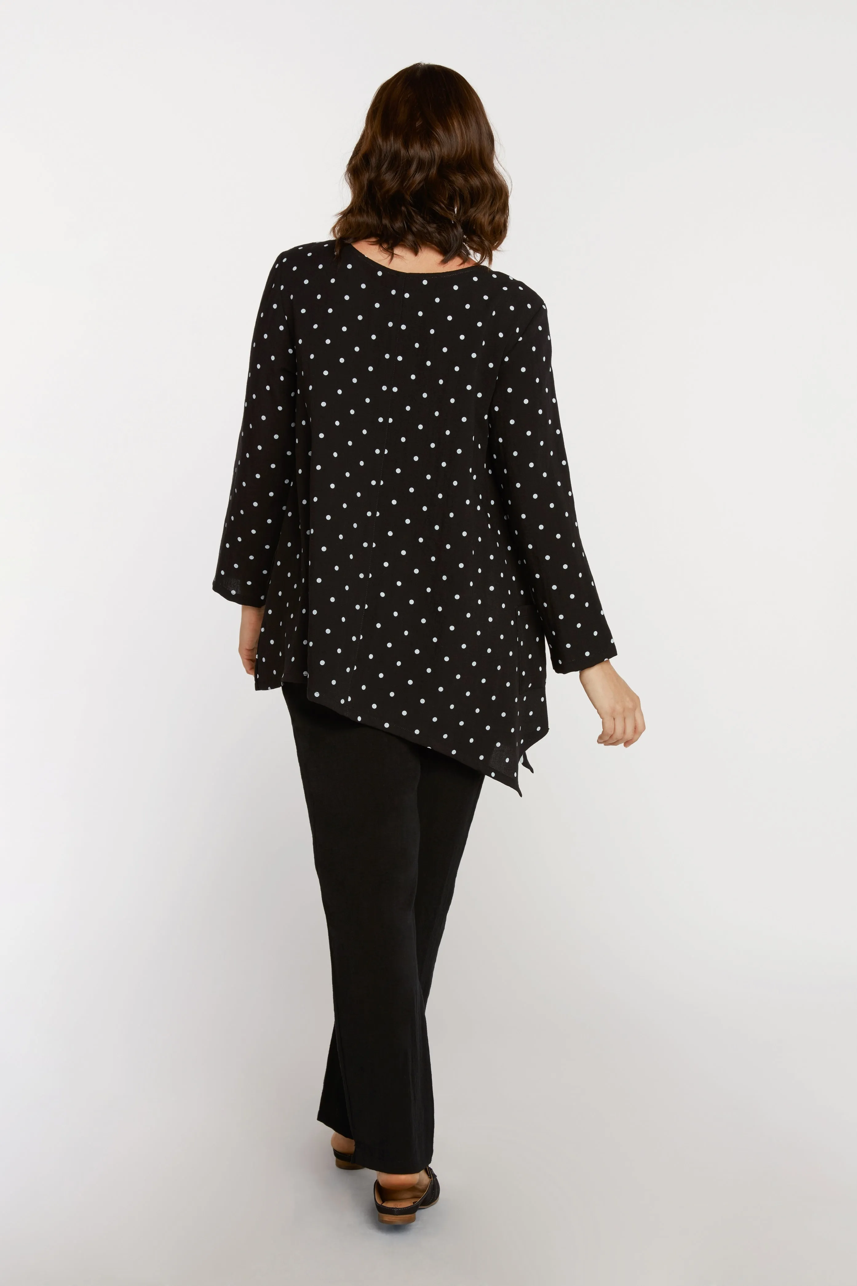 AA232 - Reversible Polka Dot Linen Tunic