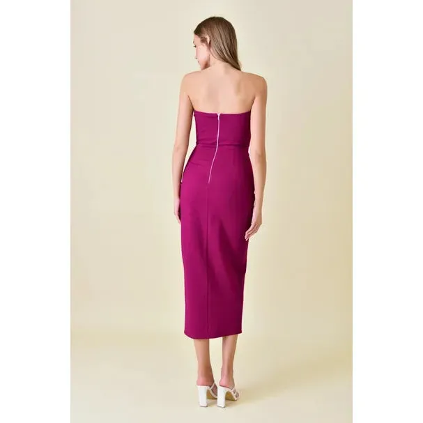 Addilyn Cocktail Midi Dress - Fuchsia