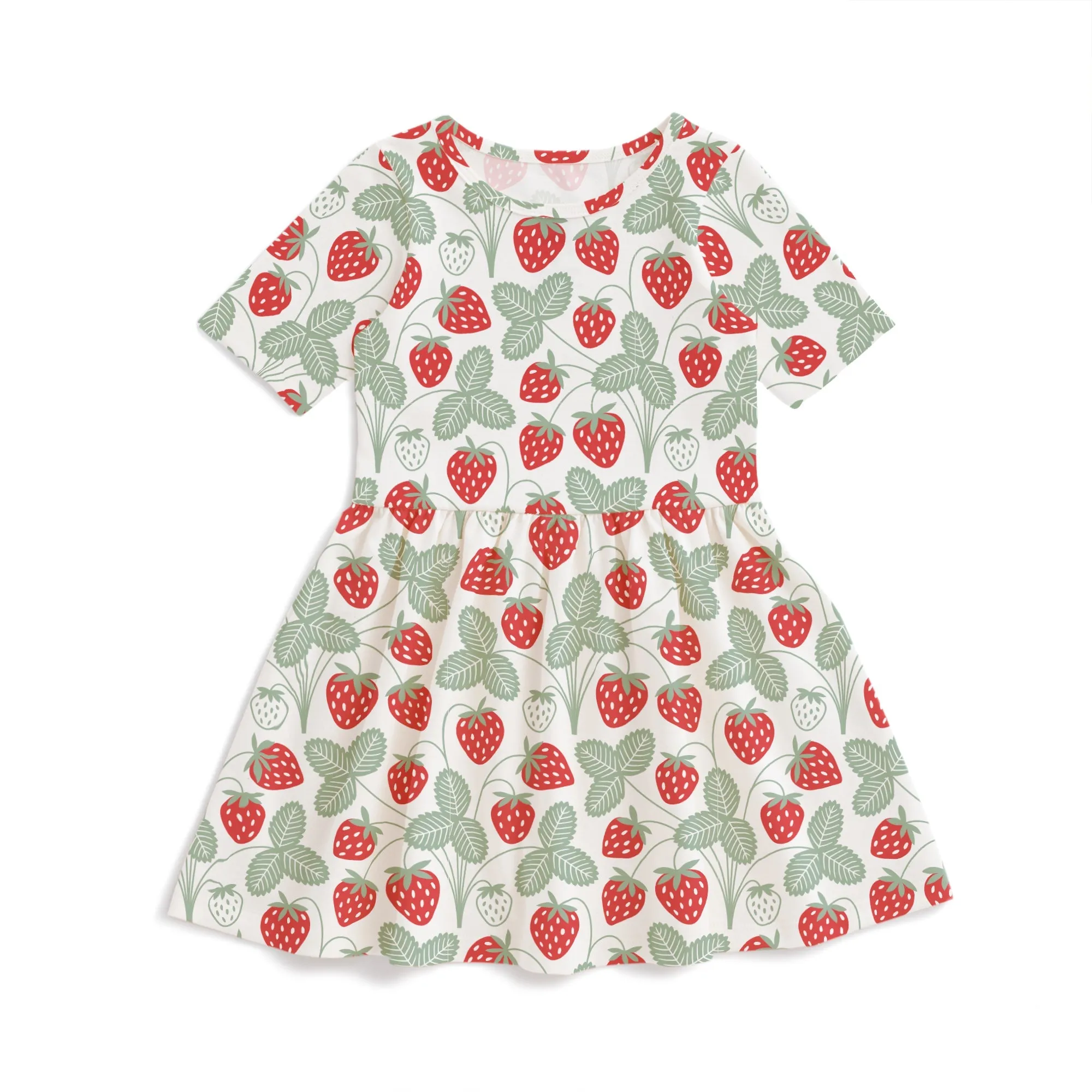 Alberta Dress - Strawberries Red & Green