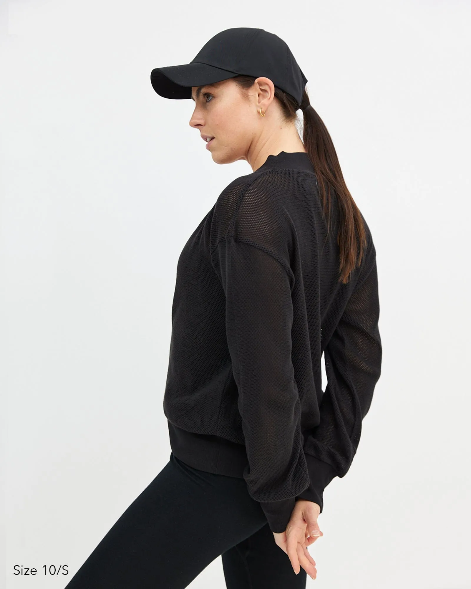 Amara Mesh Bomber Jacket - Black