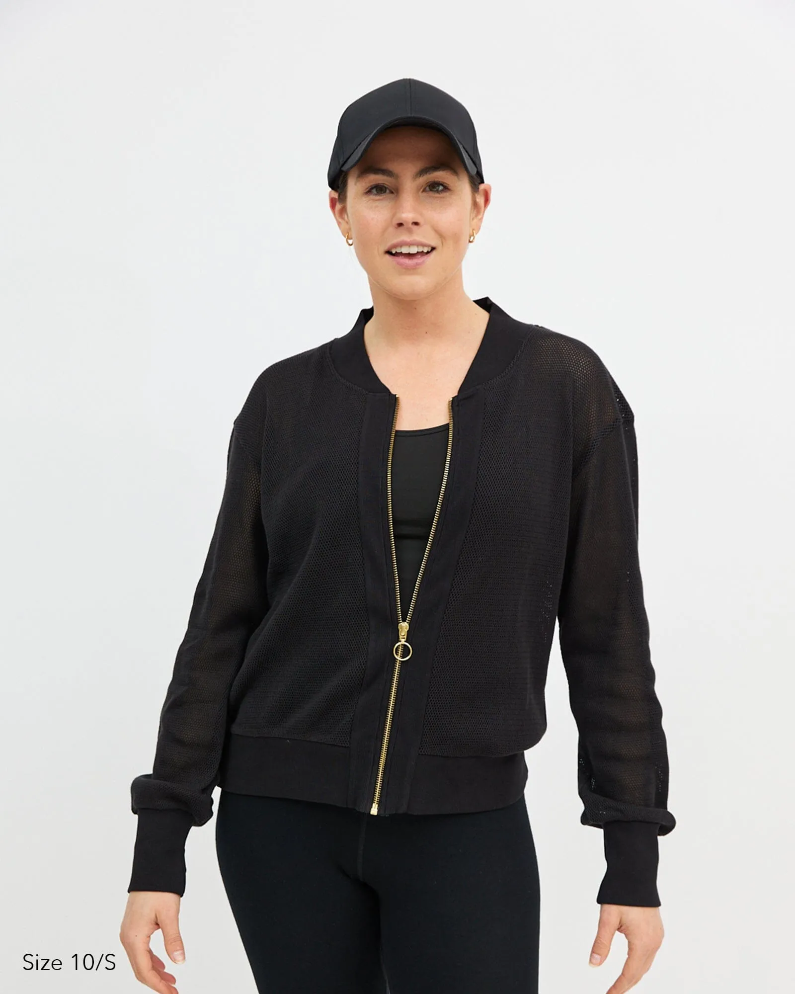 Amara Mesh Bomber Jacket - Black