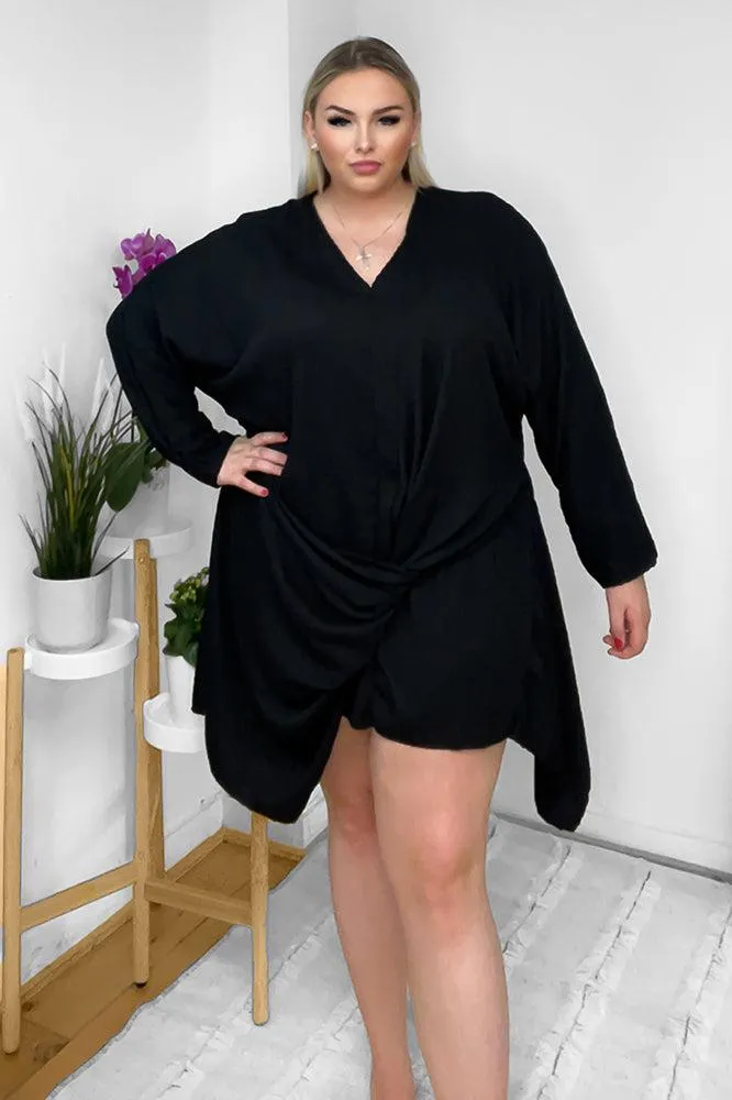 Asymmetric Hem Twist Front Tunic