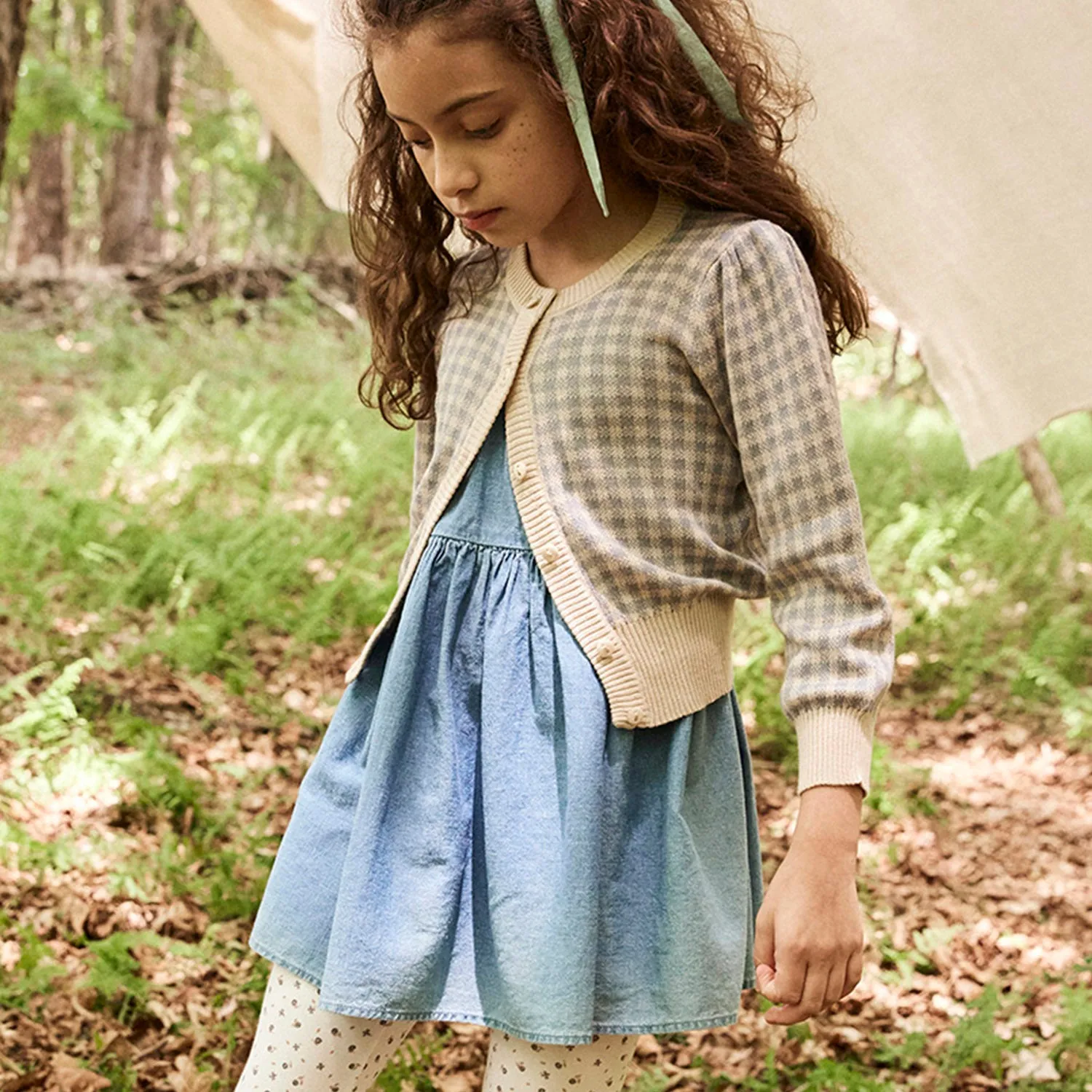 Baby & Kids Cotton/Linen Birdie Tunic - Chambray