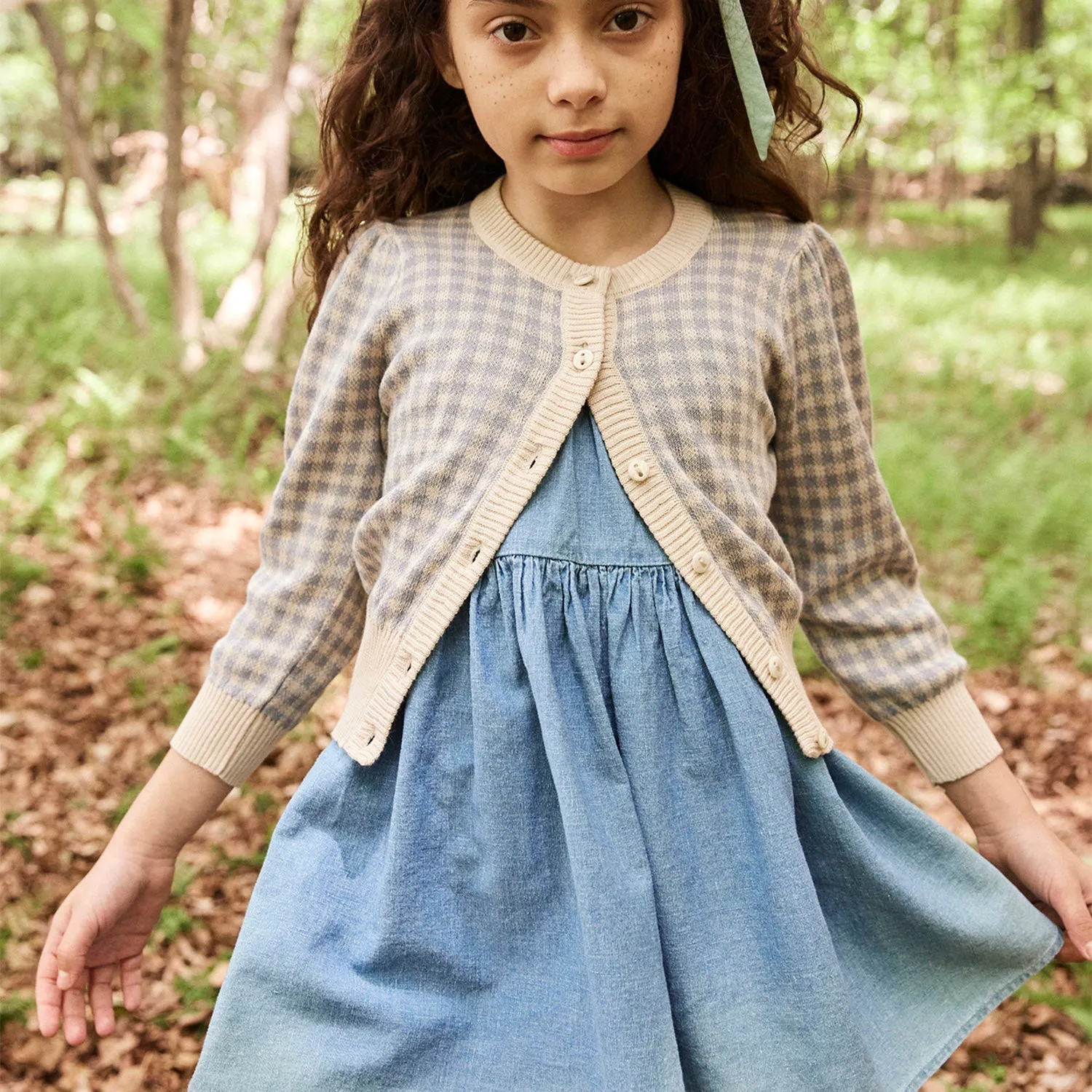 Baby & Kids Cotton/Linen Birdie Tunic - Chambray