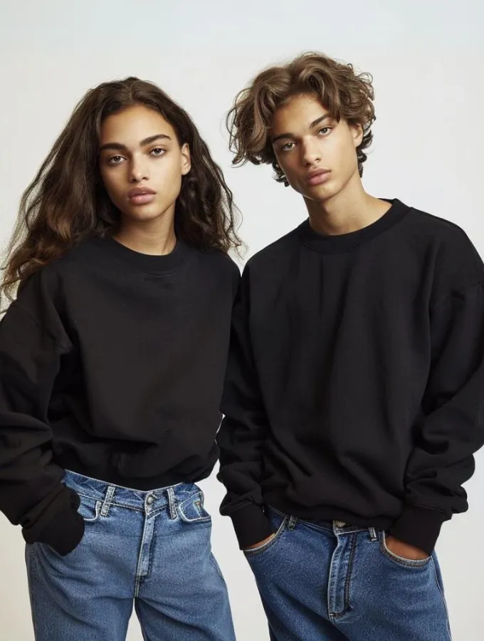 BASIC UNISEX SWEATER - BLACK