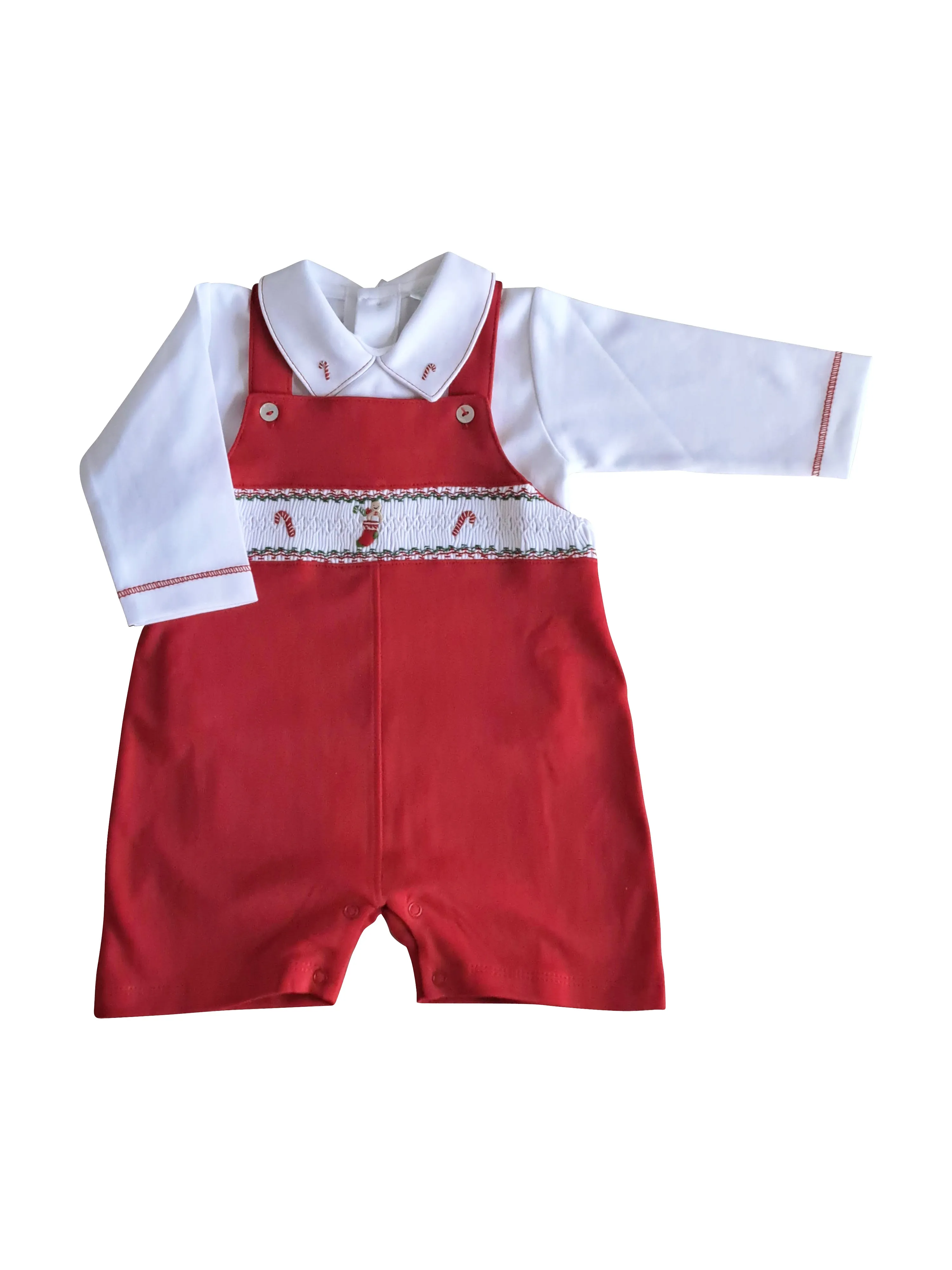 Boy's Christmas Stockings Pima Cotton Baby Boy Overall set