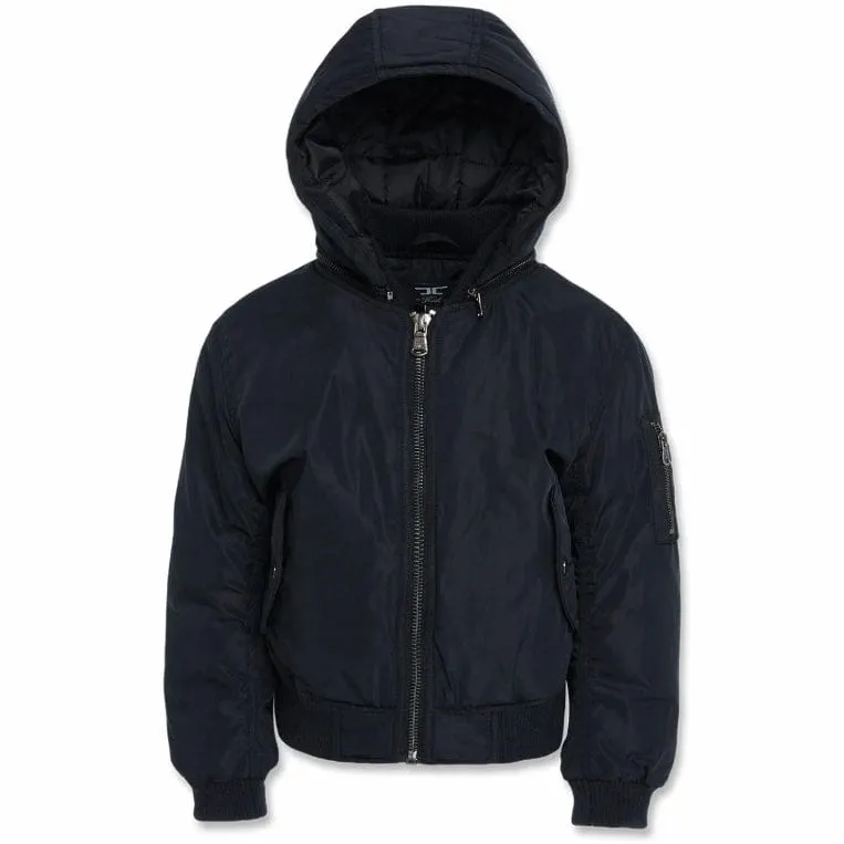 Boys Jordan Craig Squadron Hooded Bomber Jacket (Black) 91610B