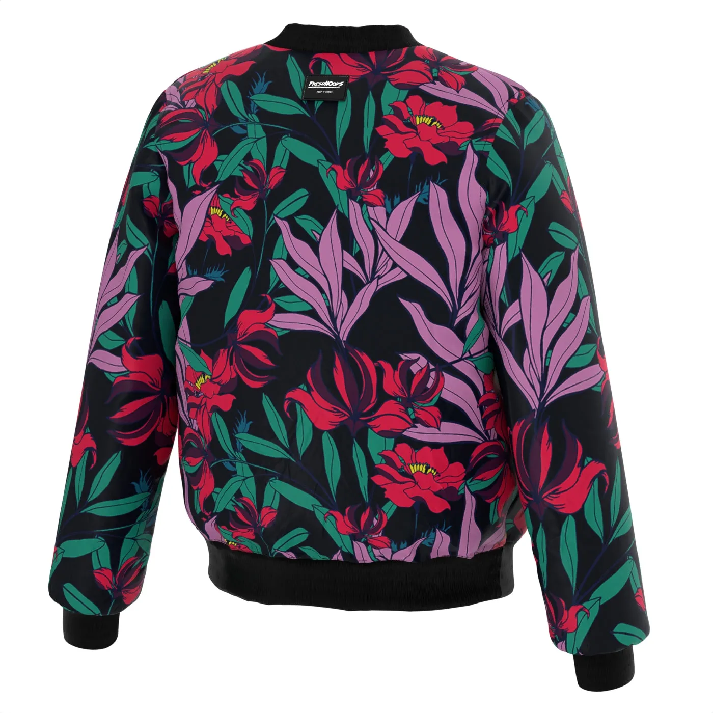 Bright Night Blossom Bomber Jacket