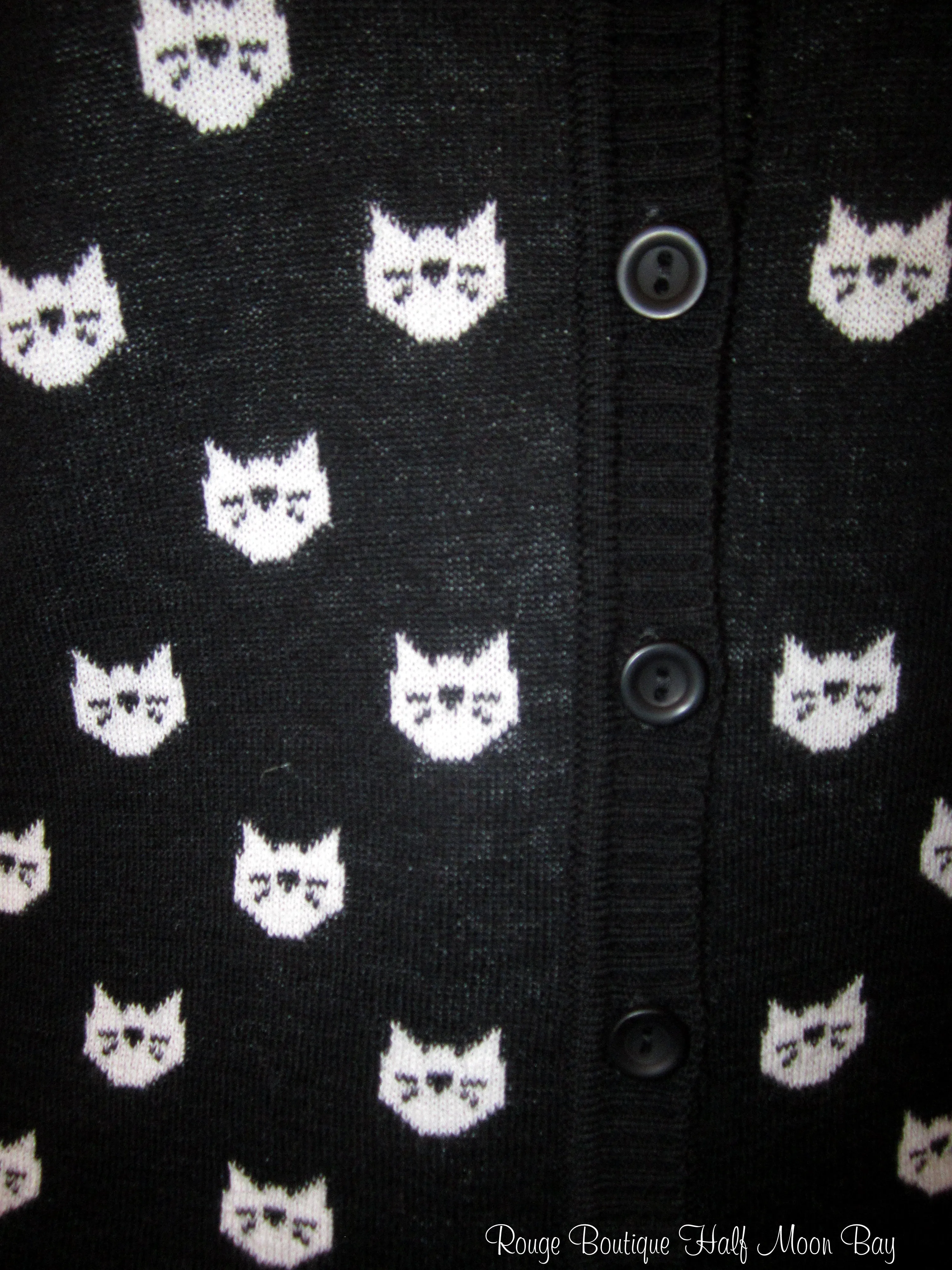 Button down retro kitty sweater