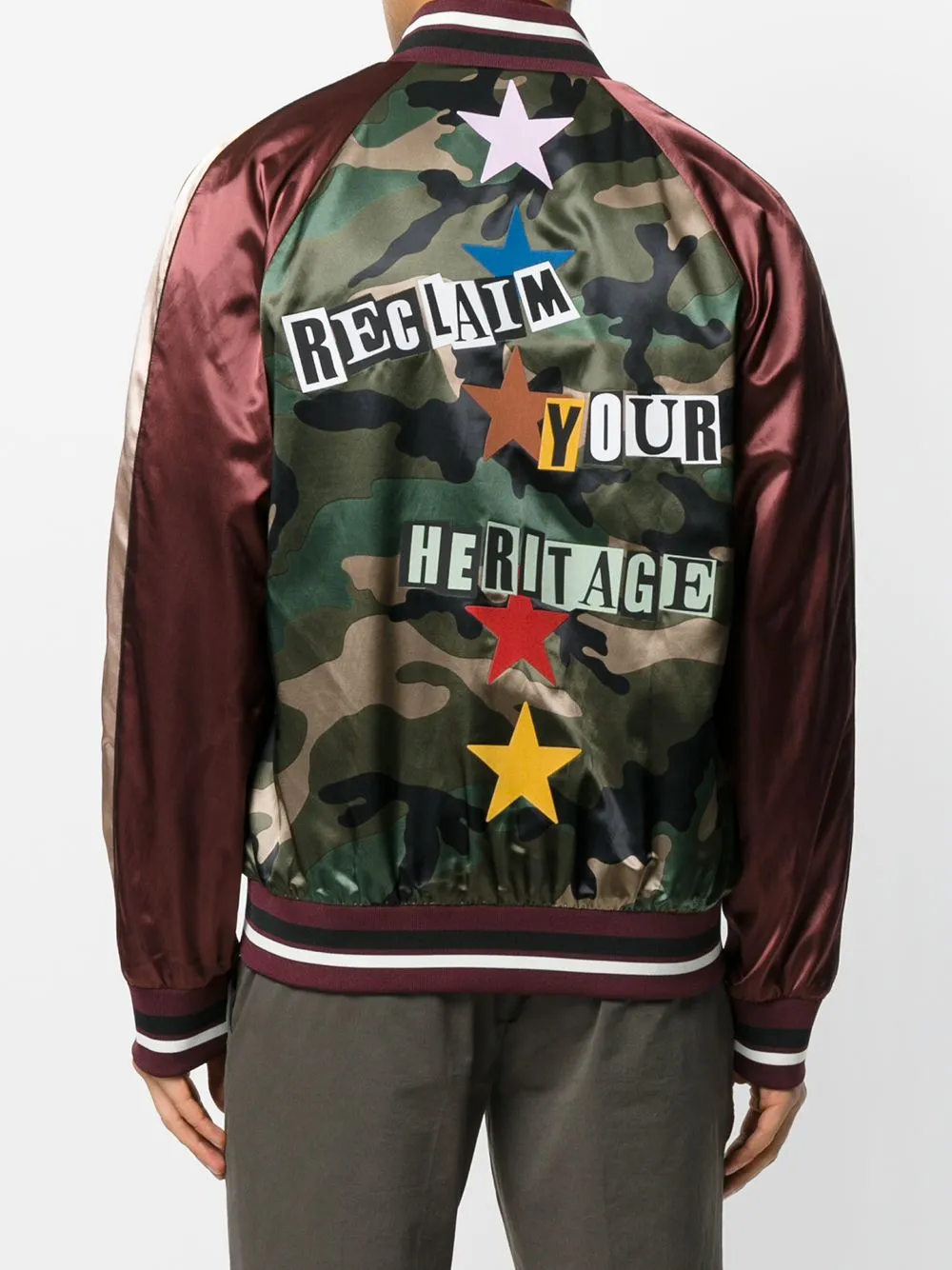 Camouflage Satin Bomber