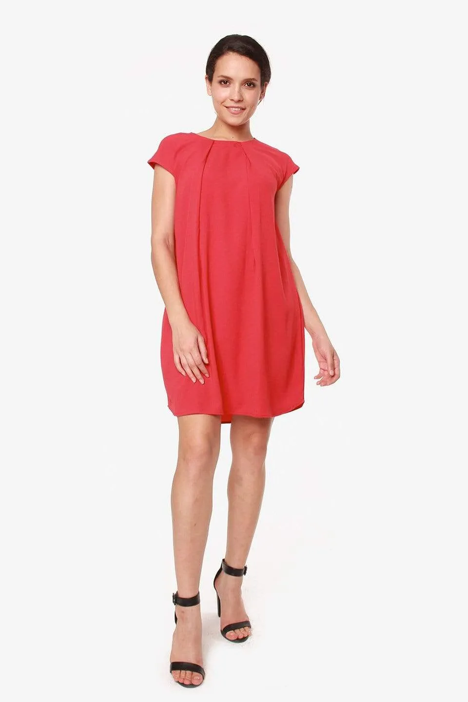 Cap Sleeves Corissa Red Nursing Dress