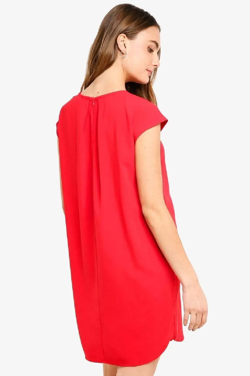 Cap Sleeves Corissa Red Nursing Dress