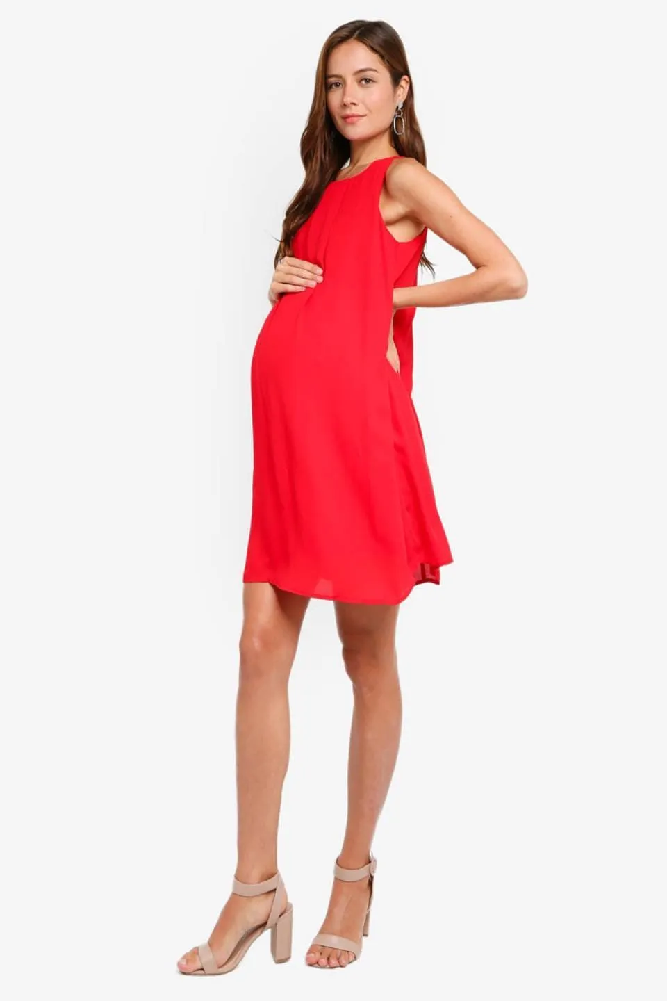 Carmene Sleeveless Nursing Dress Red