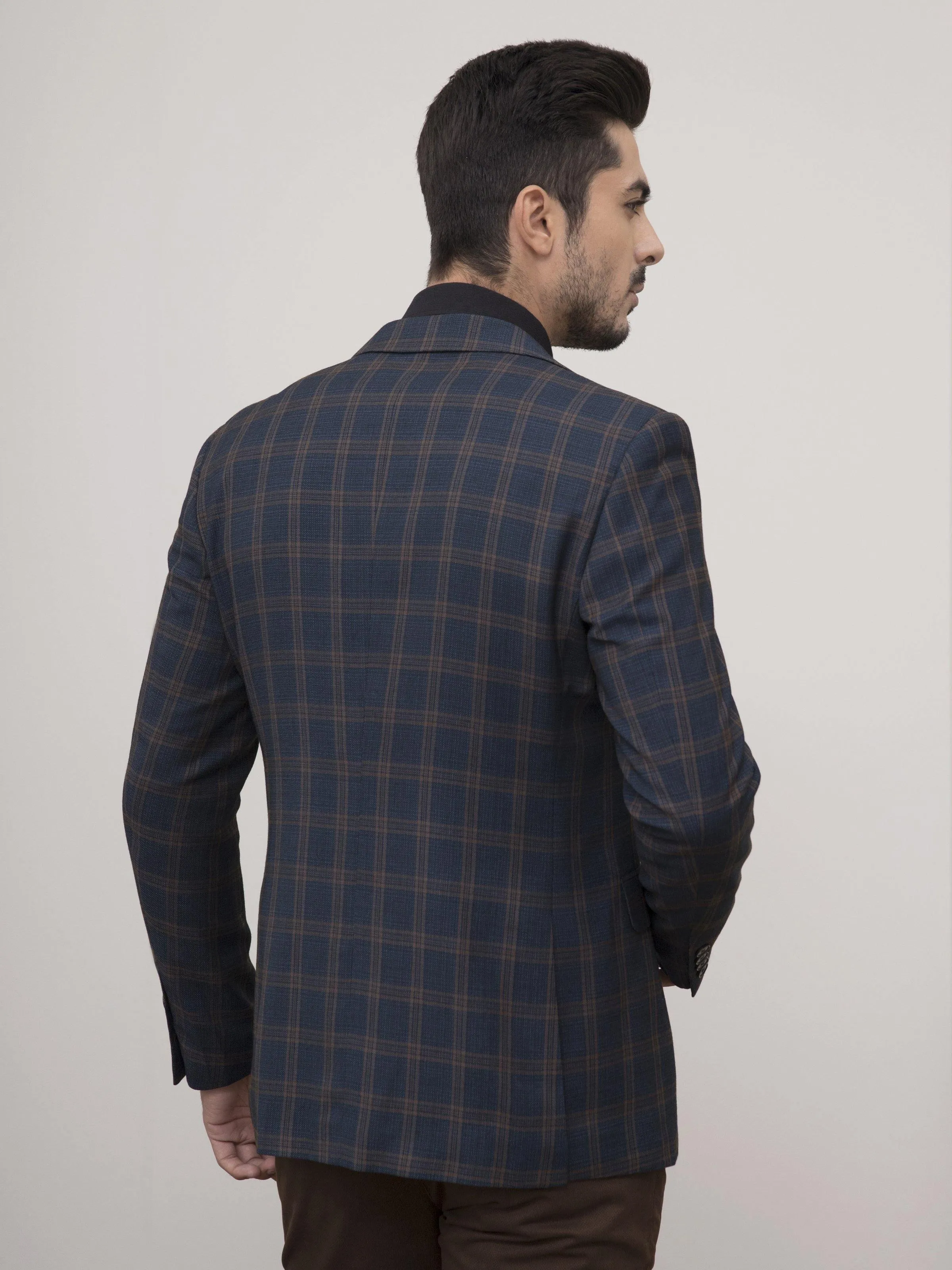 CASUAL COAT SLIM FIT NAVY BROWN