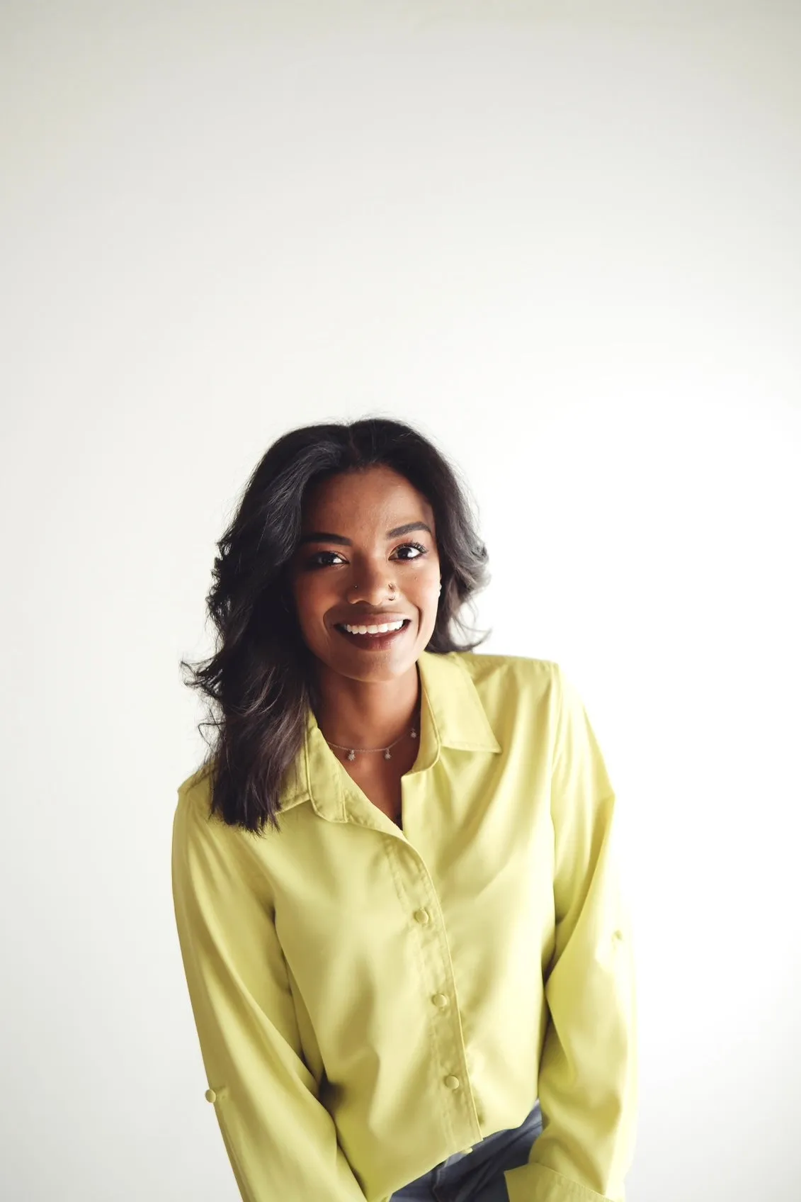 Chartreuse Button Down Blouse