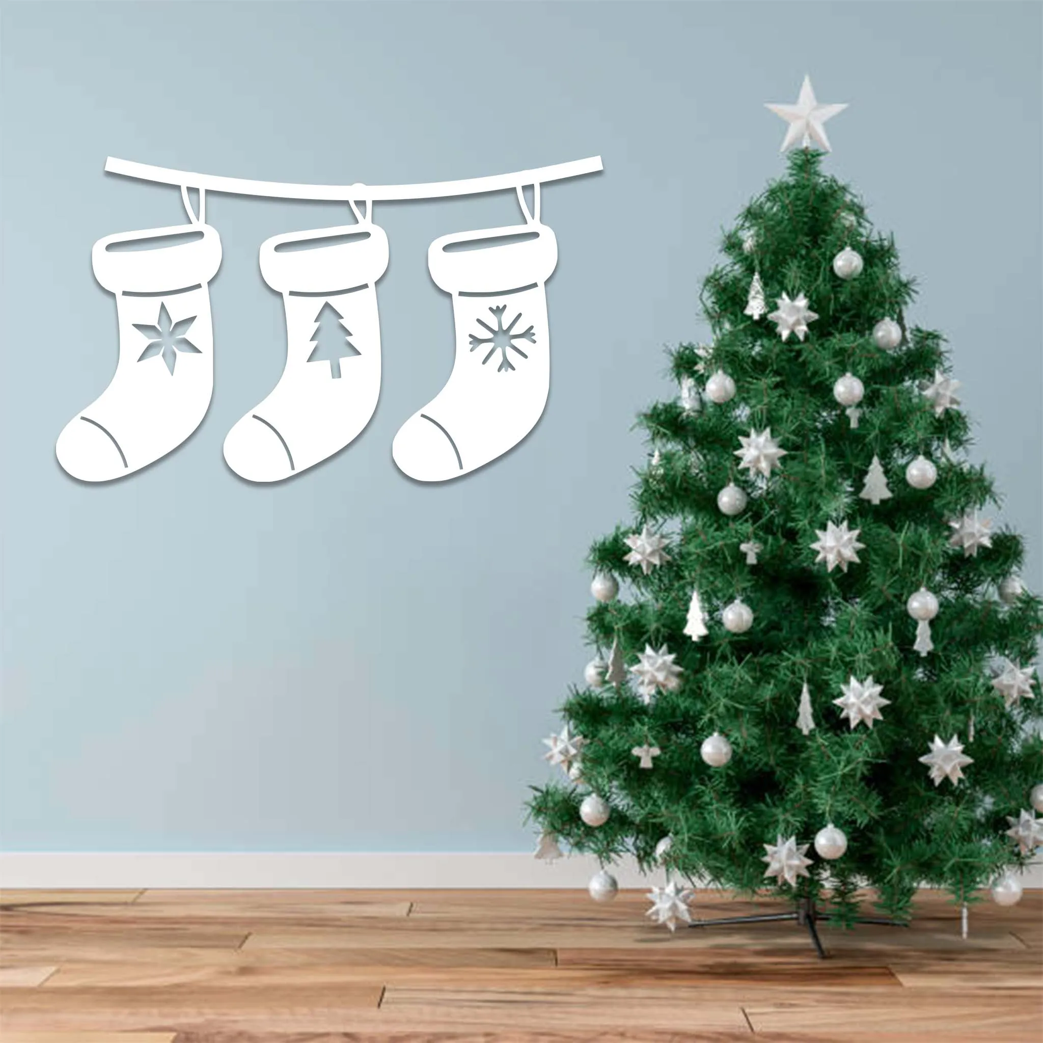 Christmas Stockings - Metal Wall Art