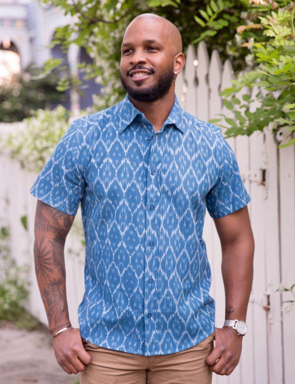 Cobalt Blue Men's Button Down Shirt