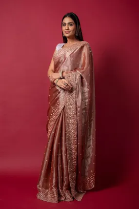 Cocktail Cinnaber Saree