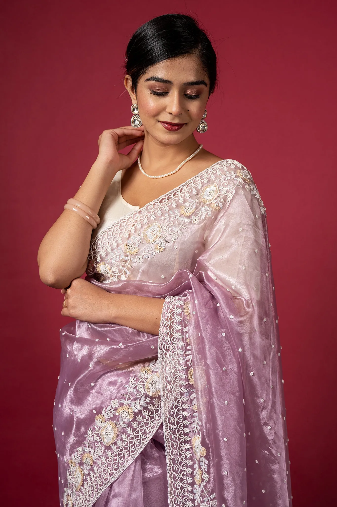 Cocktail Orchid Saree