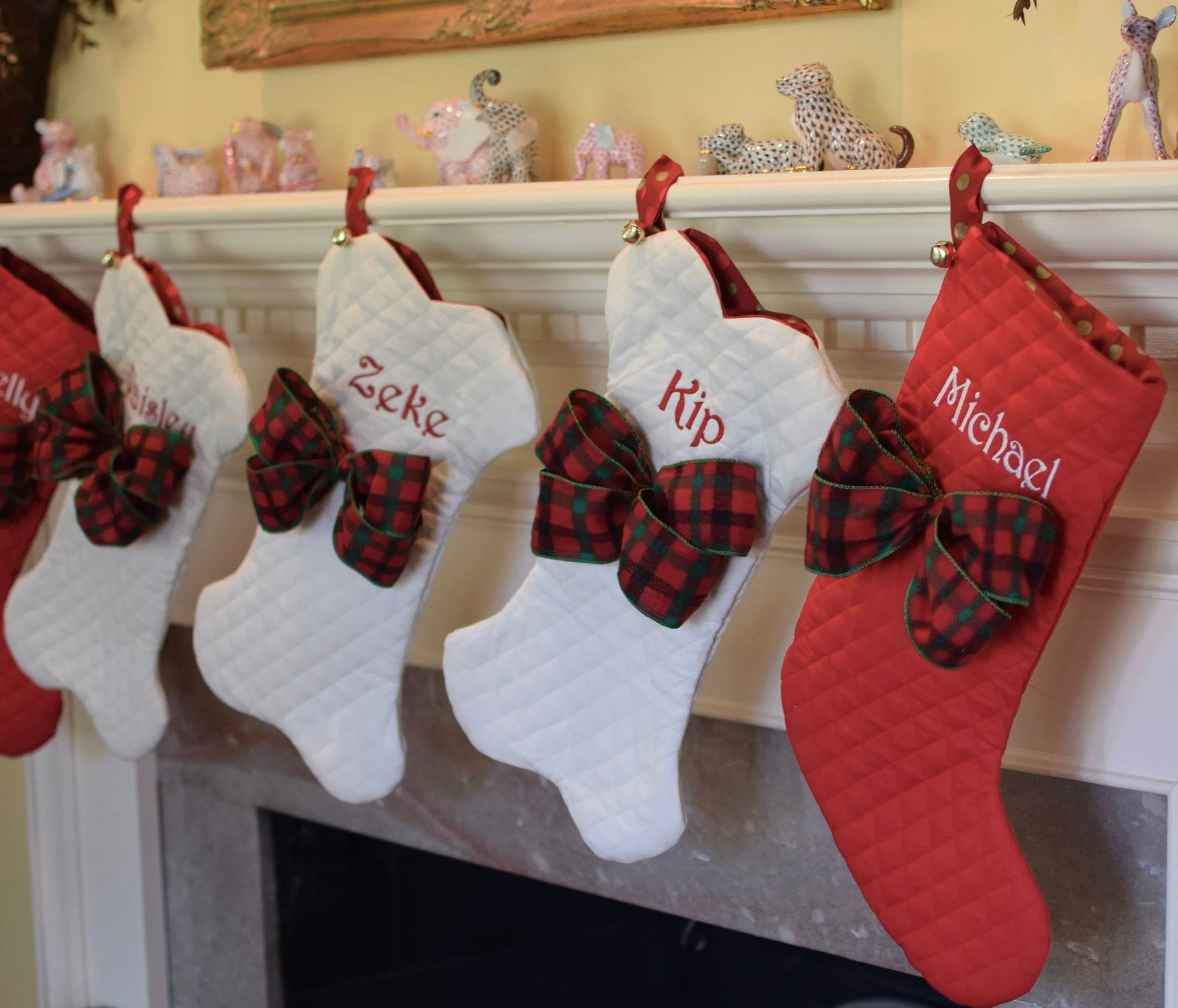 Dog Bone Christmas Stockings with Personalization