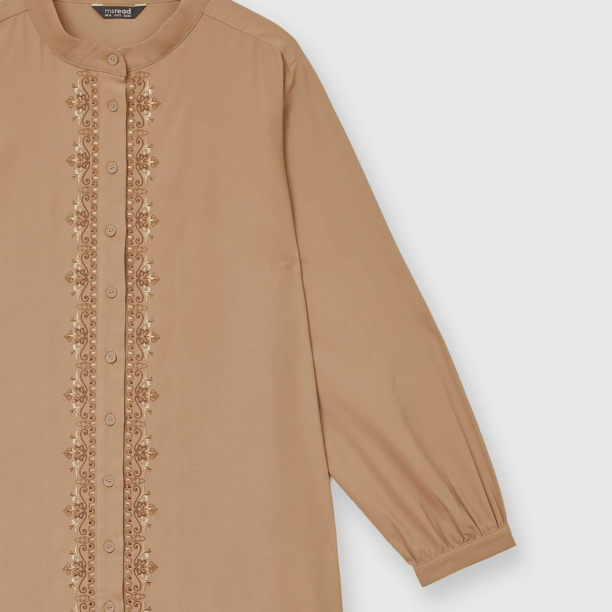 Embroidered Stand Collared Tunic