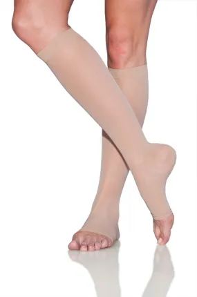 EverSheer | Calf High Compression Stockings | Open Toe | 20-30 mmHg