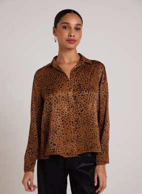 Flowy Hem Button Down - Bronzed Maple