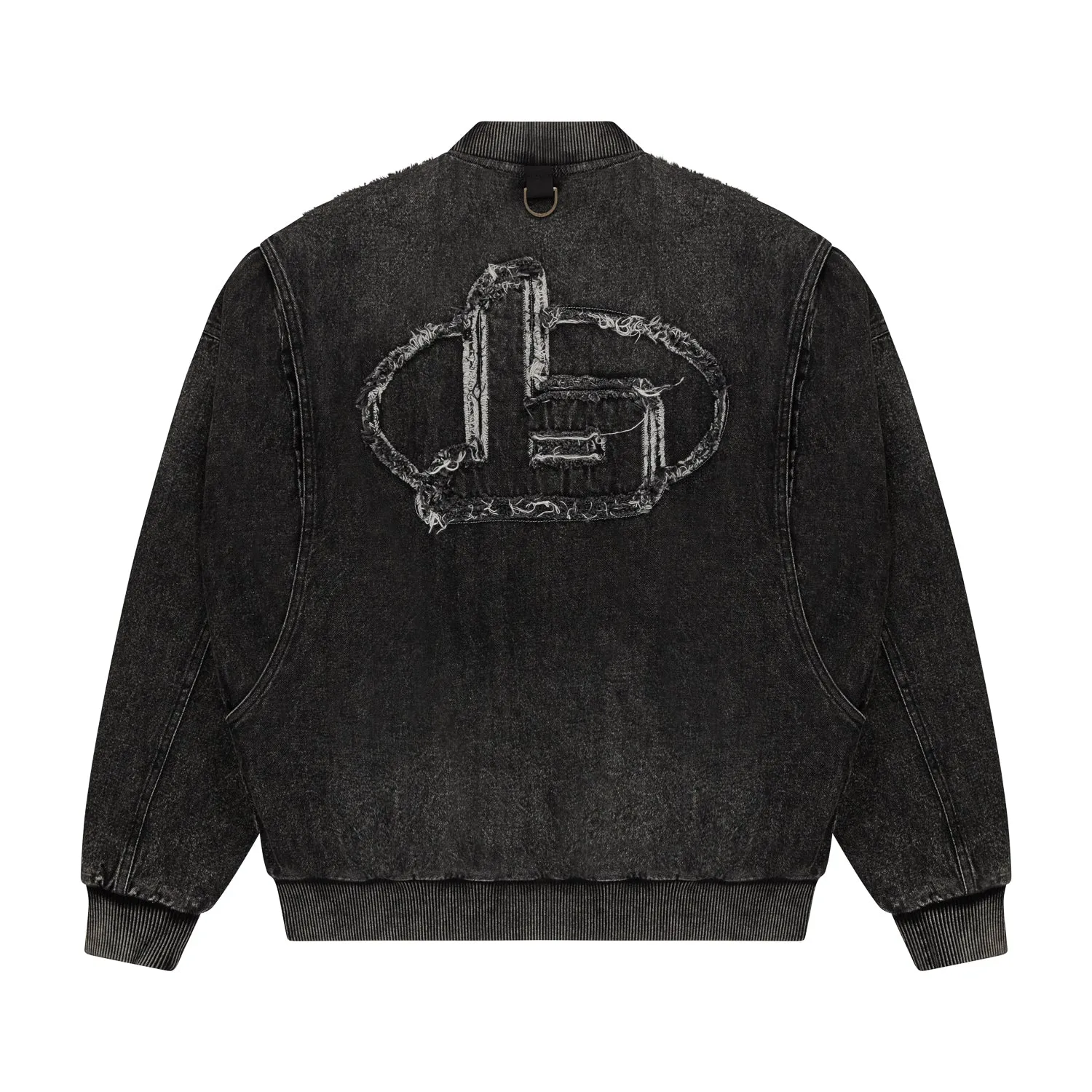 FUTURE BOY DENIM MA1 BOMBER JACKET - WASHED BLACK