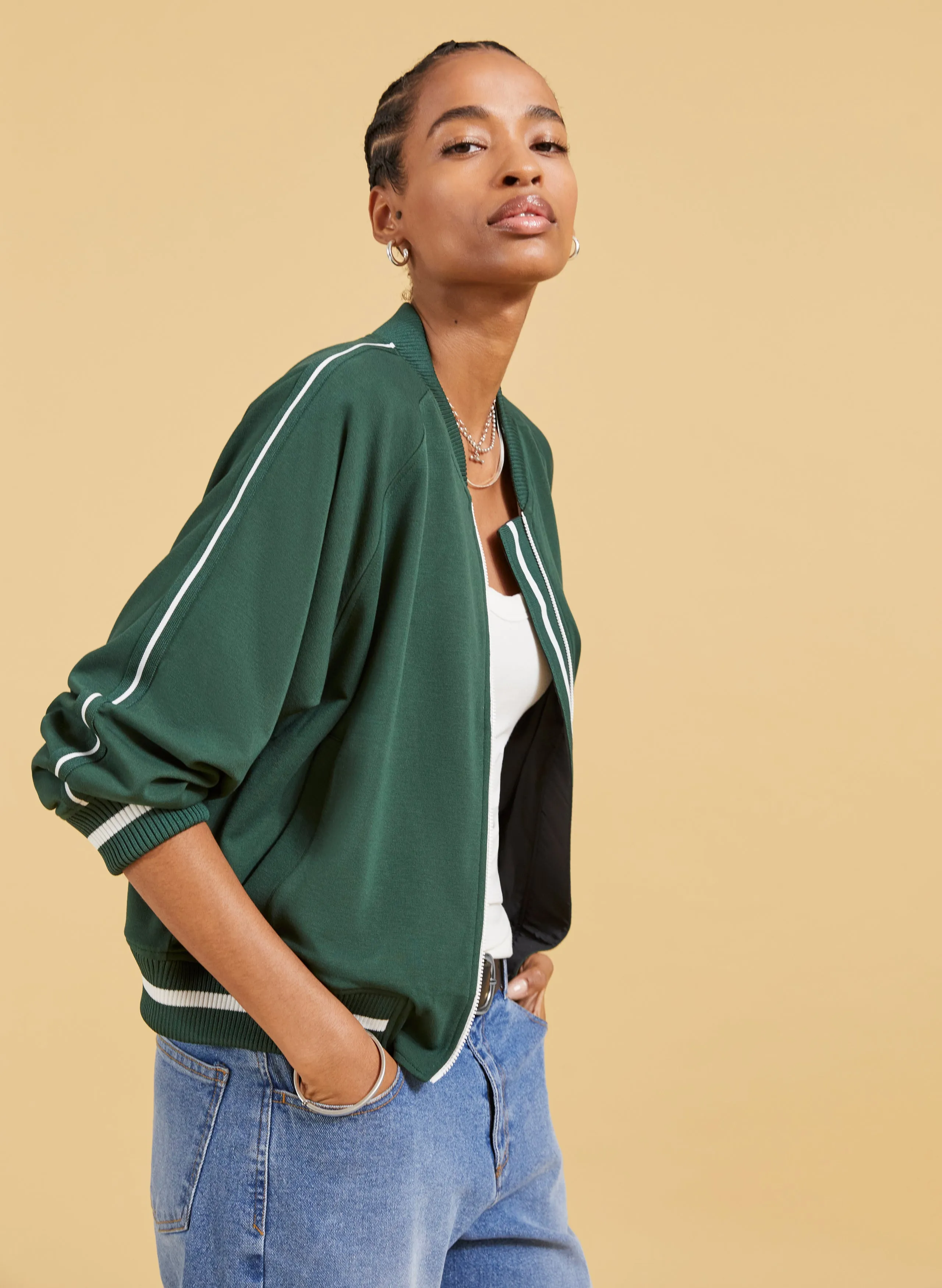 Gretchen Cropped Bomber Jacket