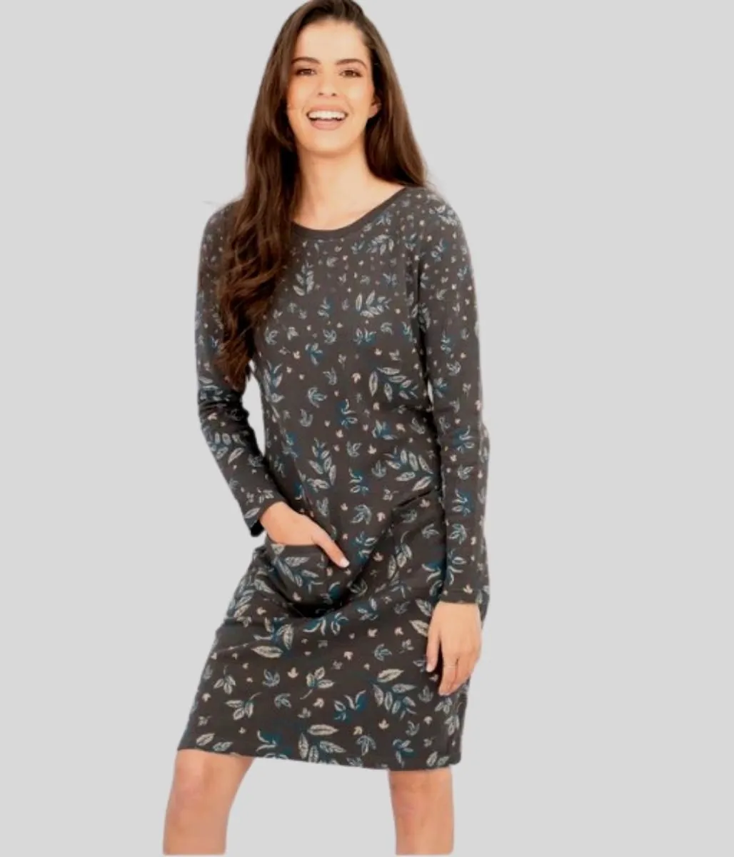 Grey Fleur Jersey Tunic Dress