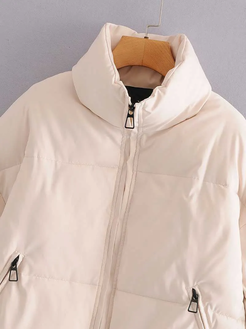 High Collar Oversized Puffy Puffer Bomber Jacket Padded