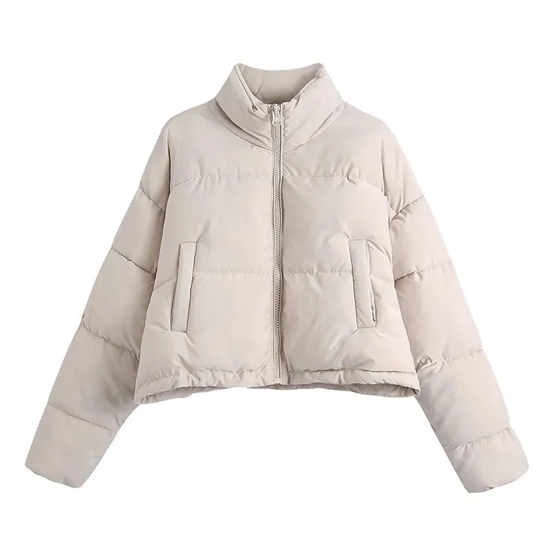 High Collar Oversized Puffy Puffer Bomber Jacket Padded