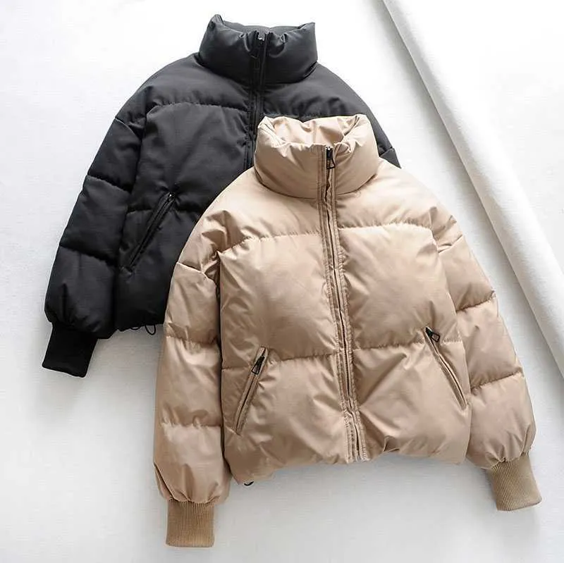 High Collar Oversized Puffy Puffer Bomber Jacket Padded