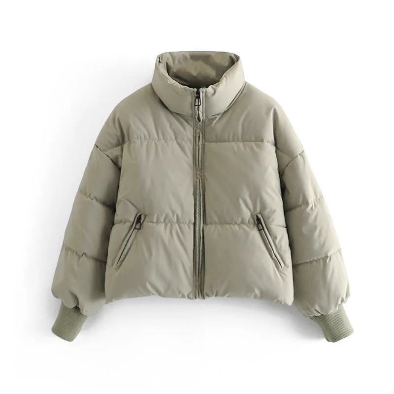 High Collar Oversized Puffy Puffer Bomber Jacket Padded