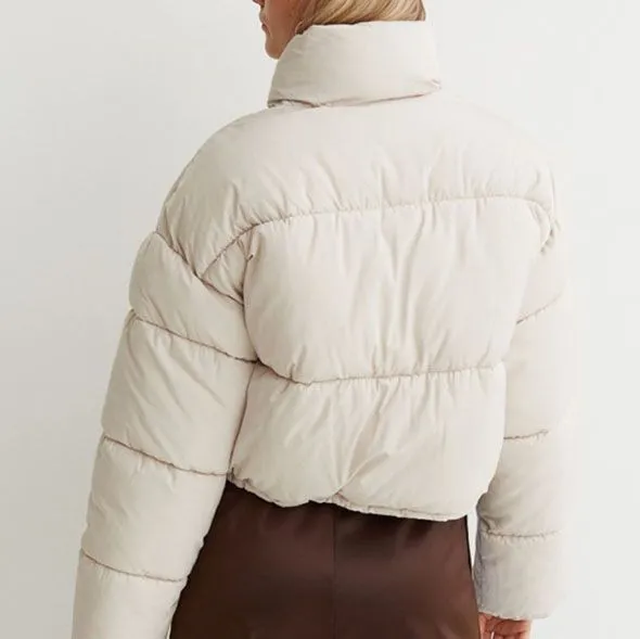 High Collar Oversized Puffy Puffer Bomber Jacket Padded