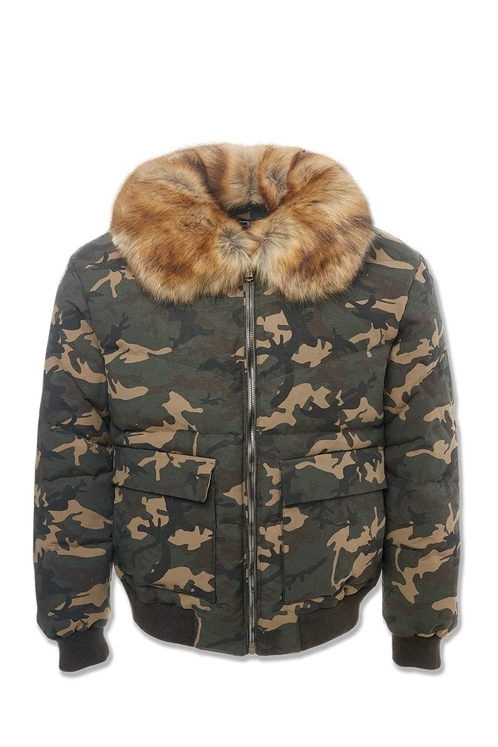 Mens Woodland Pattern Hollis Bomber Jacket - Stylish, Warm, and Versatile Outdoor Wear