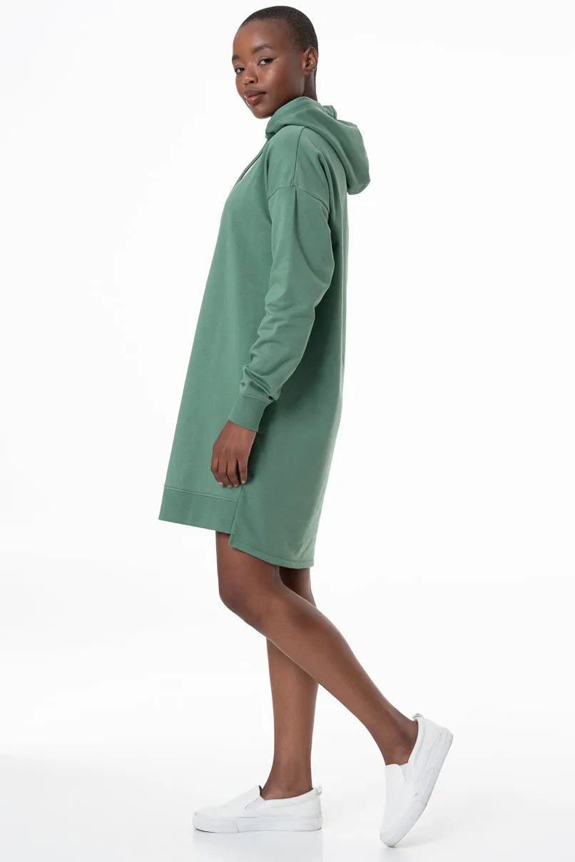 Hooded Sweater Dress _ 145776 _ Green