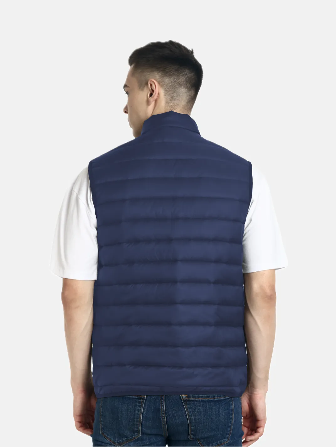 Hummel Venne Men Blue Sleeveless Bomber Jacket