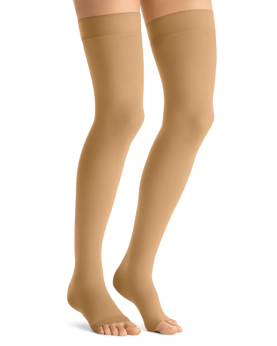 Jobst Opaque Open Toe Thigh High Firm Support Stockings 20-30 mmHg