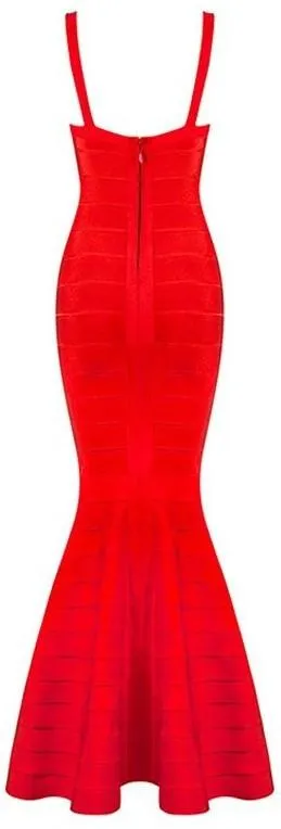 'Kaira' Bandage Maxi Dress-Red