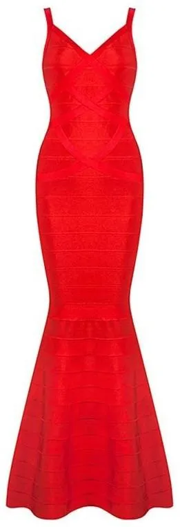 'Kaira' Bandage Maxi Dress-Red