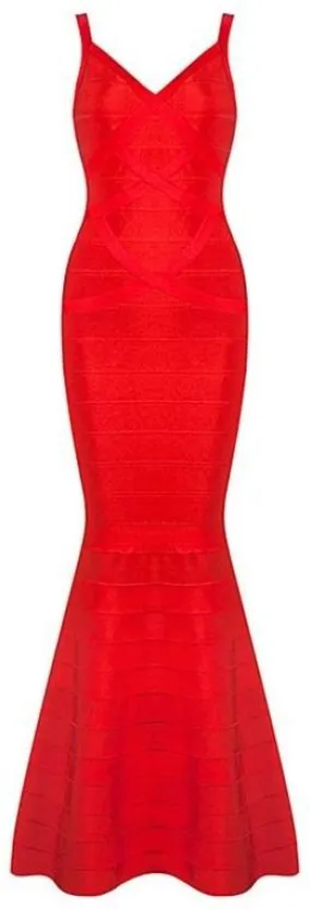 'Kaira' Bandage Maxi Dress-Red