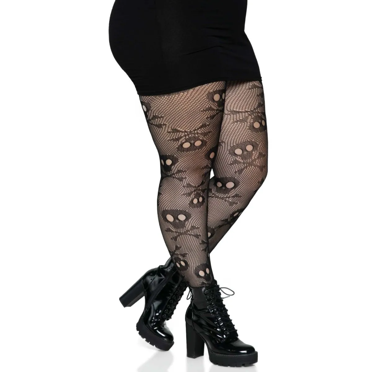 Leg Avenue | Plus Pirate Skull & Bones Fishnet Stockings