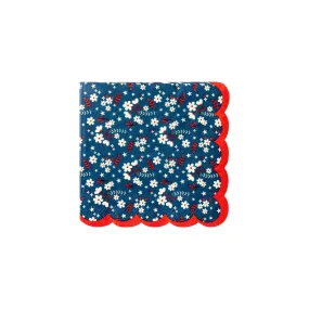 Liberty Floral Scallop Cocktail Napkins