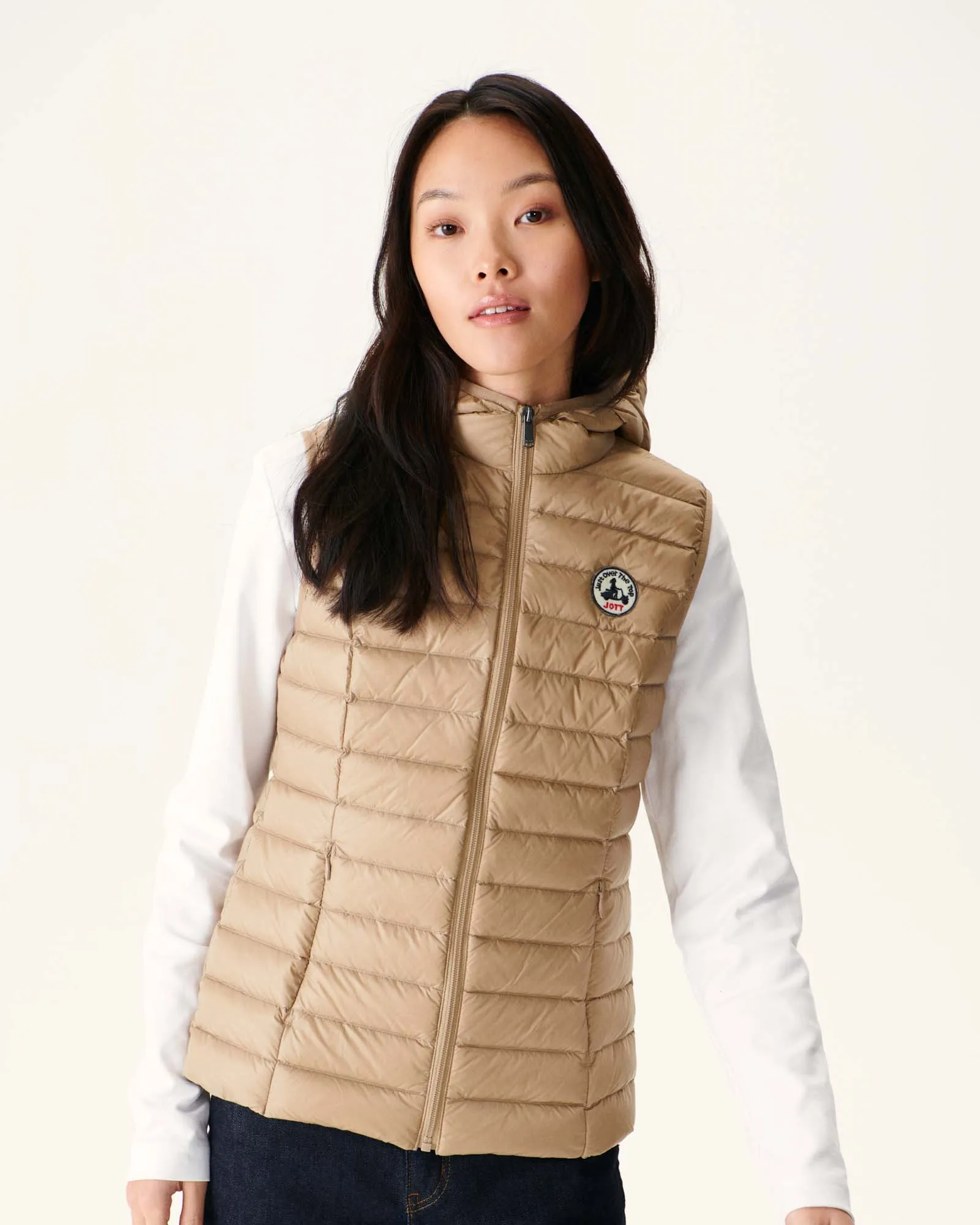 Light sleeveless down jacket Beige Mali