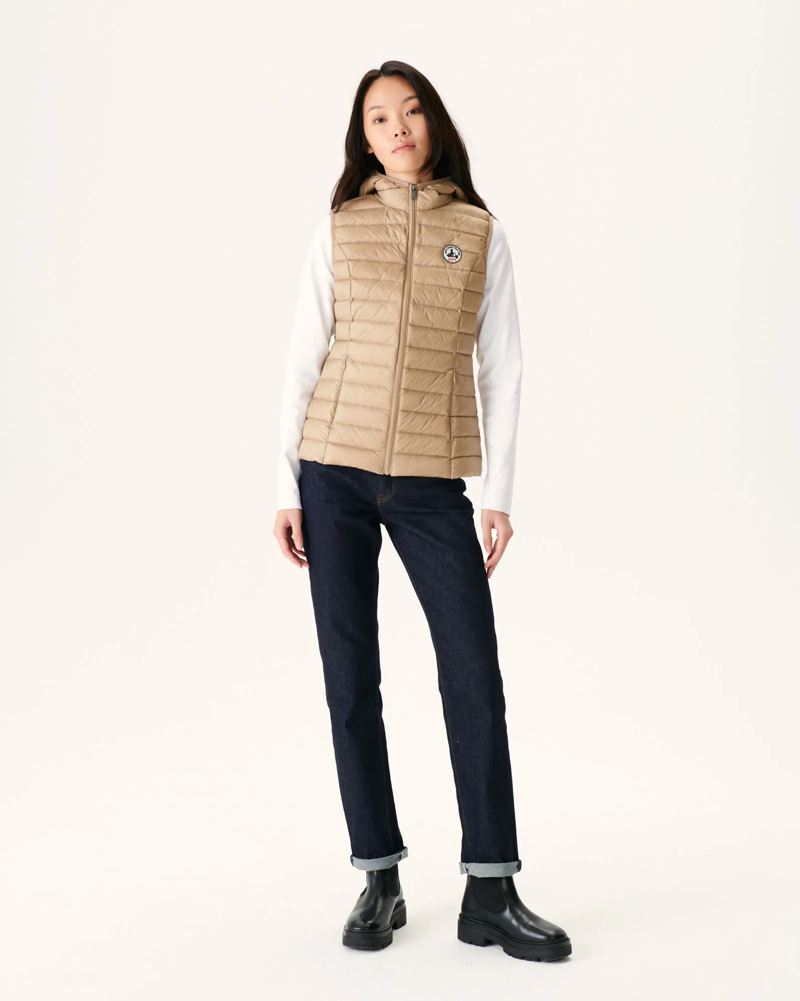 Light sleeveless down jacket Beige Mali