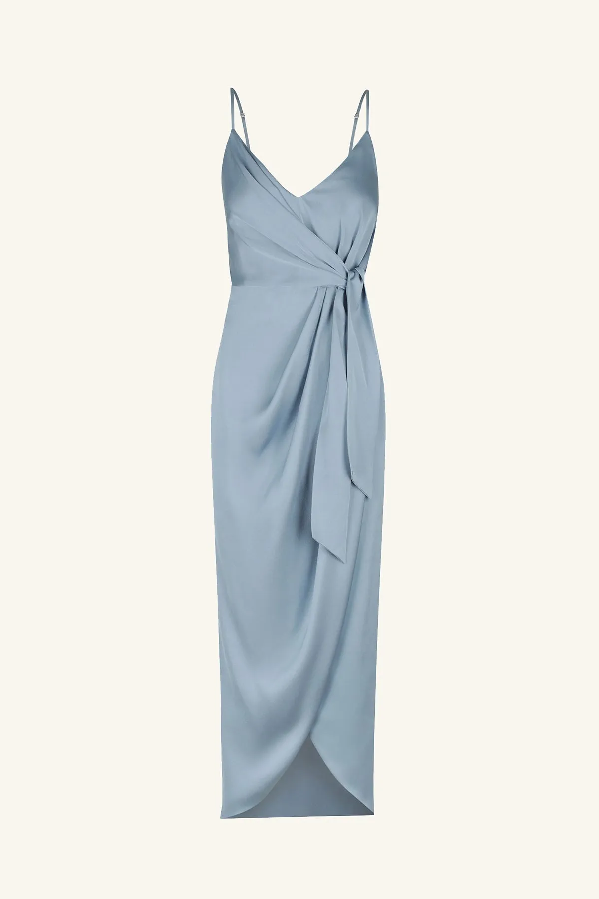 LUXE TIE FRONT COCKTAIL DRESS - AZURE