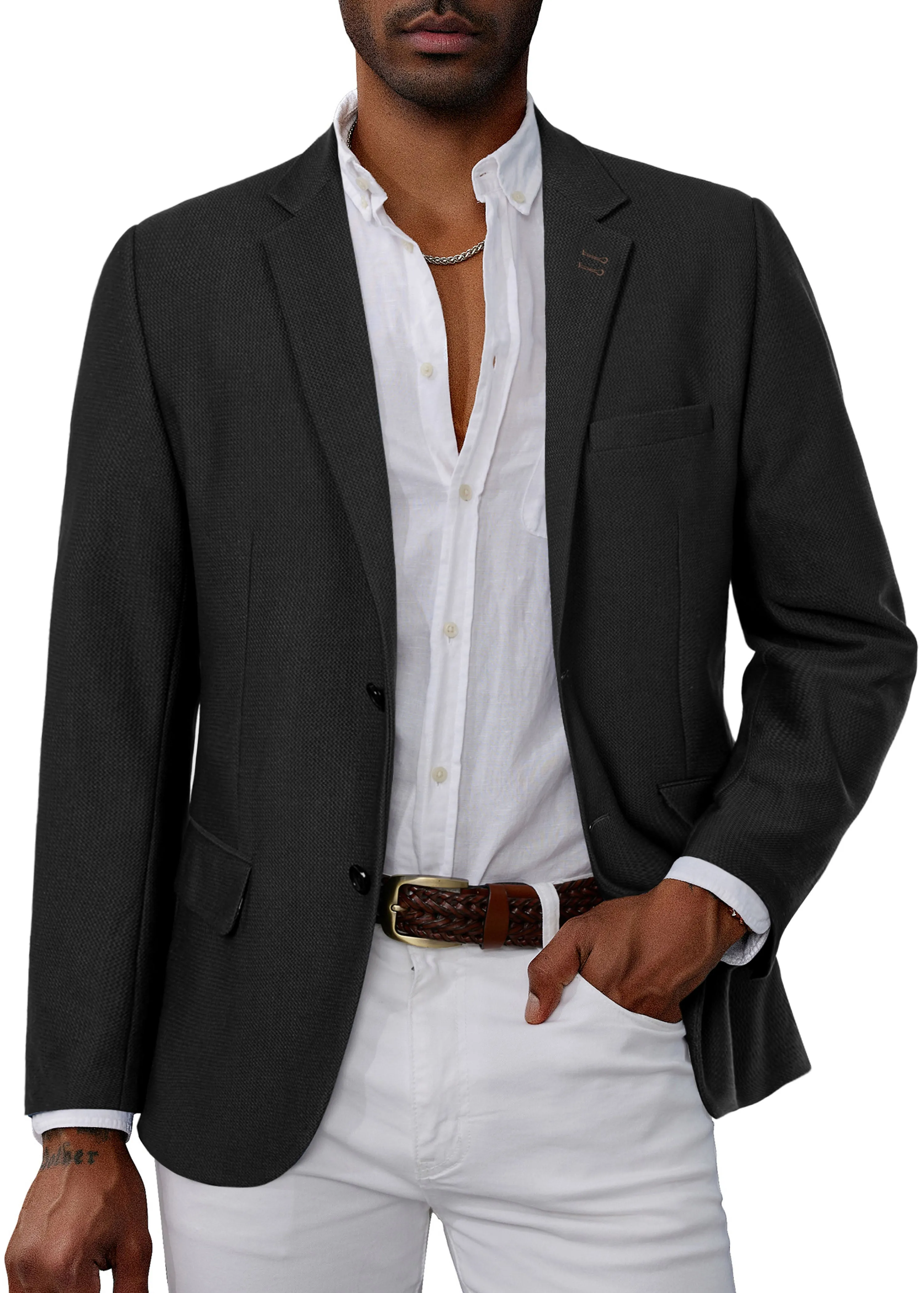 Lightweight Two-Button Mens Casual Business Sport Coat Blazers