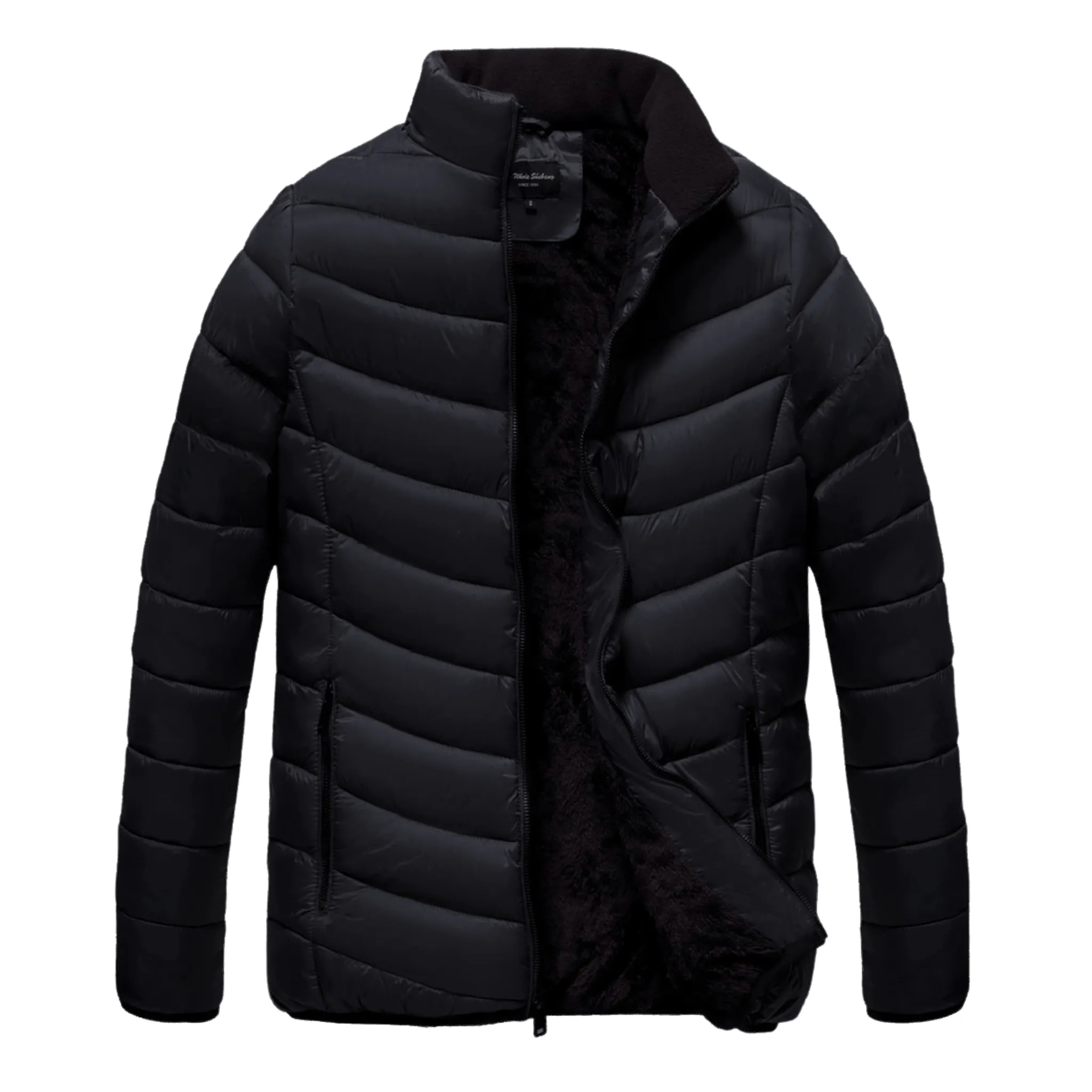 Men's Classic Bomber Jacket with Faux Fur Lining