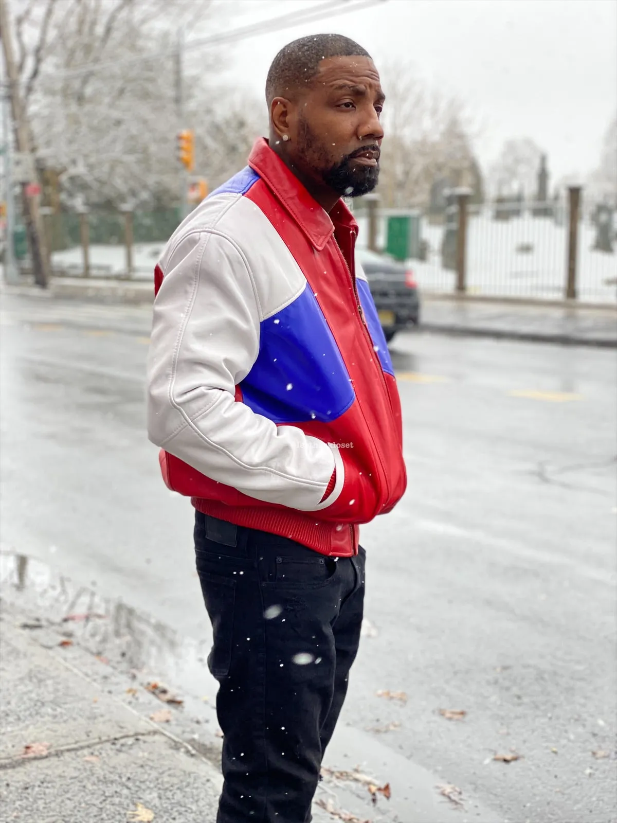 Men's Mason Bomber Jacket [Red/Royal Blue/White]